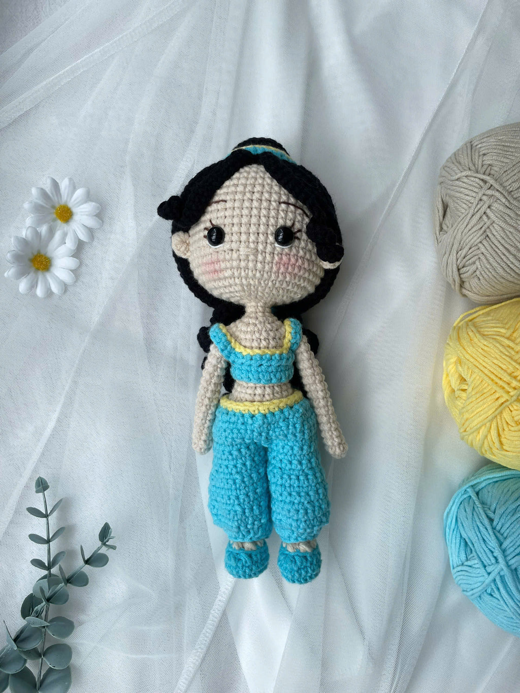 Handmade Crochet Jasmine Princess Aladdin Doll
