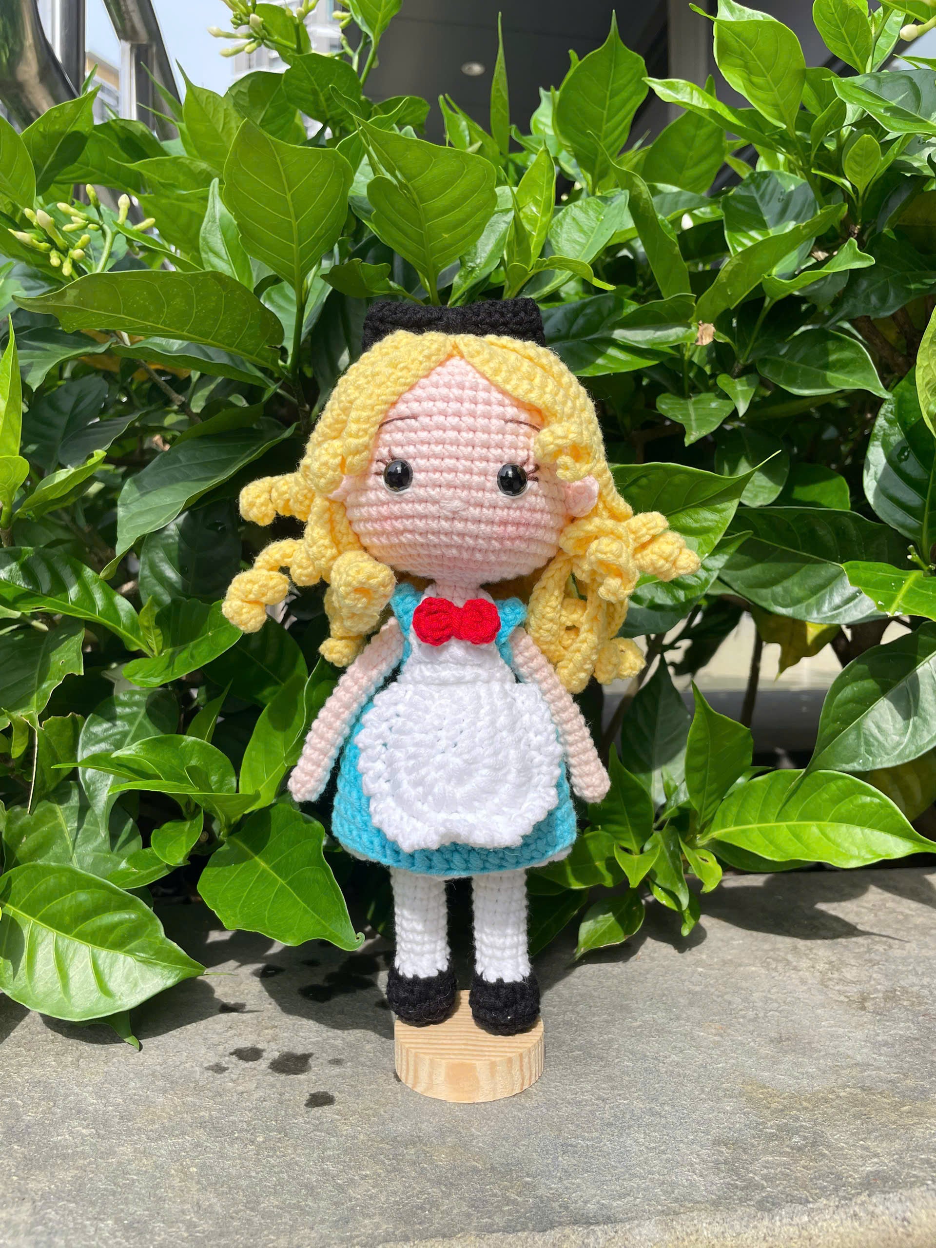 Handmade Crochet Alice in Wonderland Doll