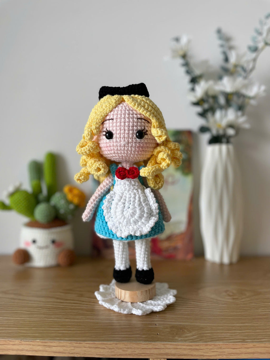 Handmade Crochet Alice in Wonderland Doll