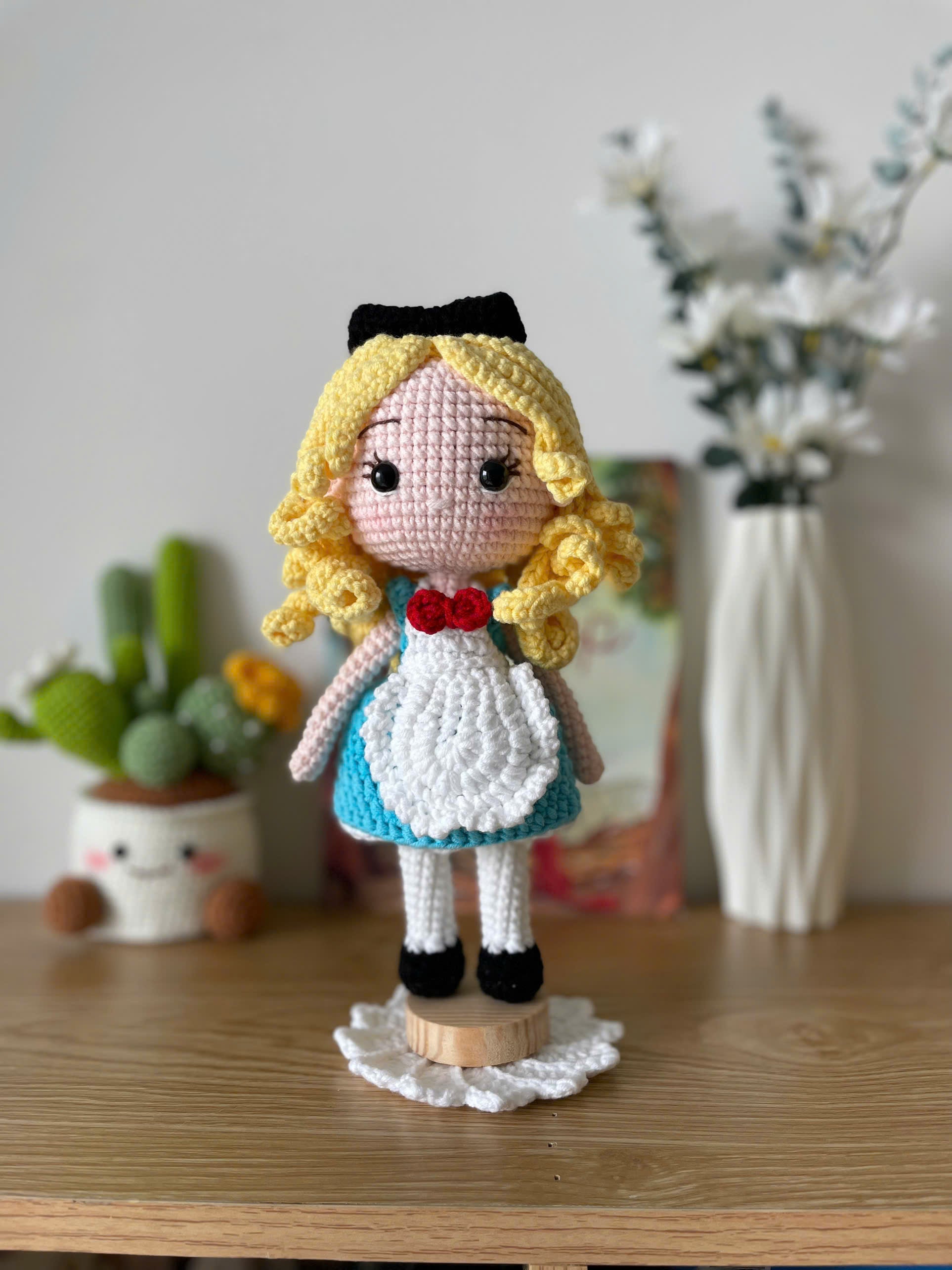 Handmade Crochet Alice in Wonderland Doll