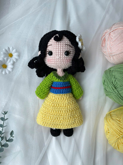 Handmade Crochet Mulan Princess Doll
