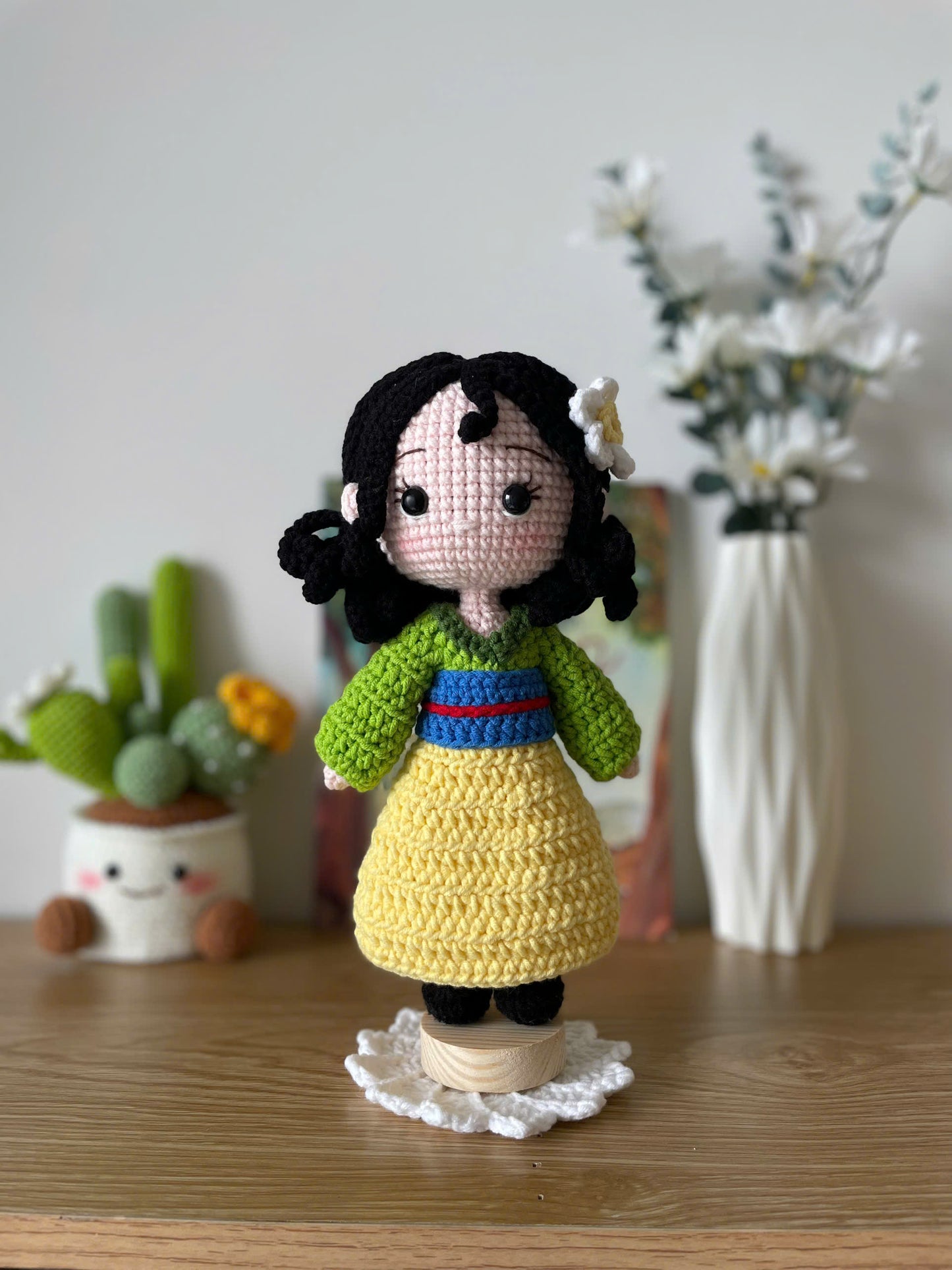 Handmade Crochet Mulan Princess Doll
