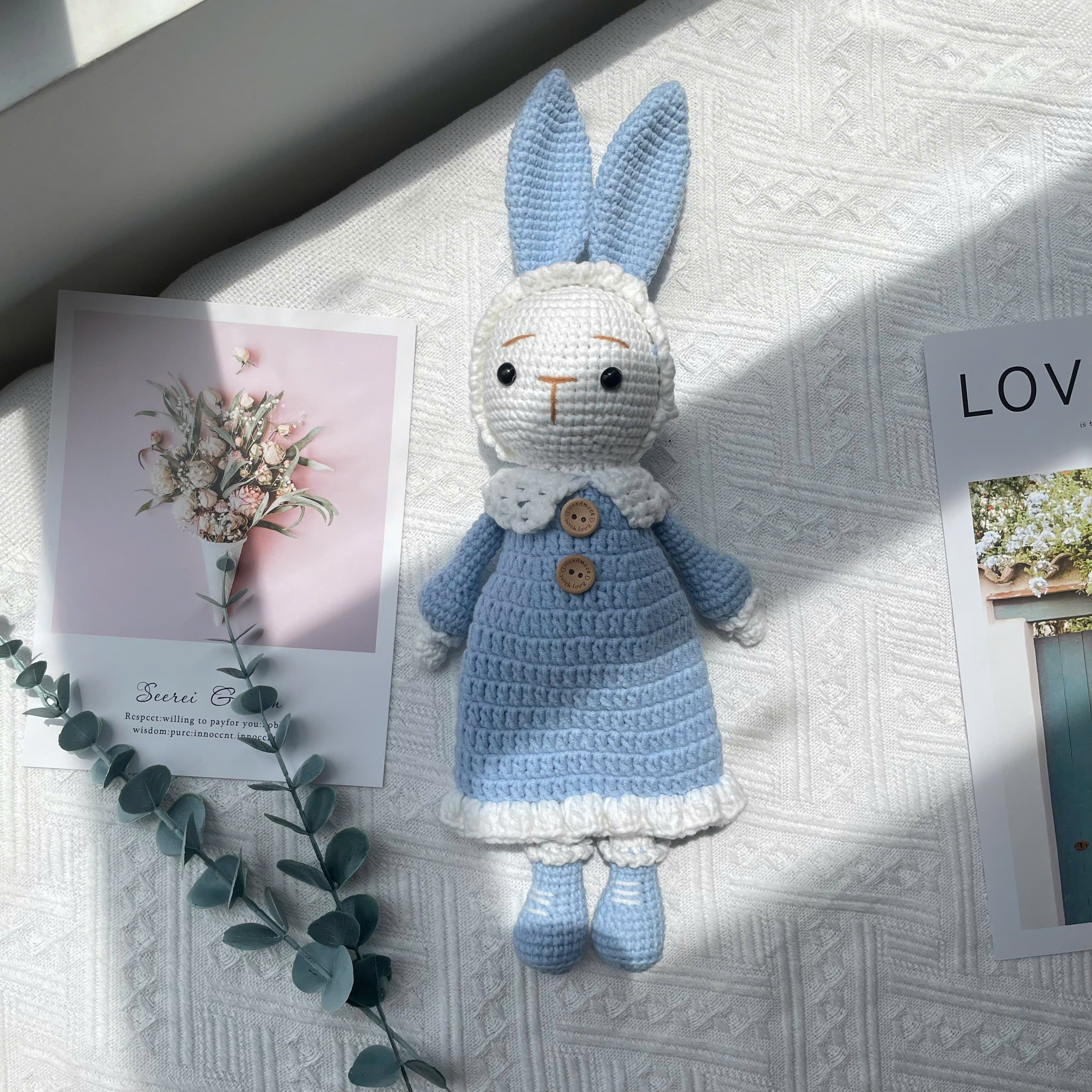 Handmade Crochet Bunny Couple Plushies