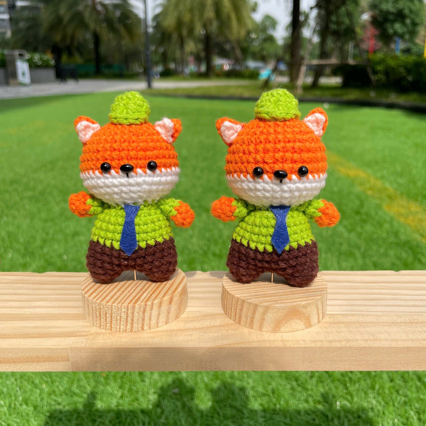 Handmade Crochet Zootopia Nick & Judy Keychain