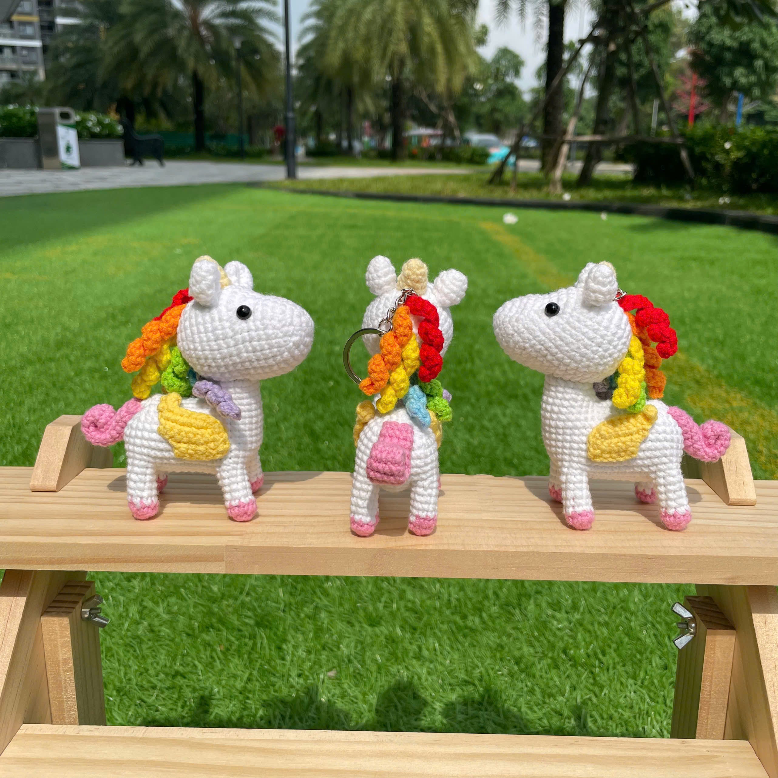 Handmade Crochet Unicorn Keychain