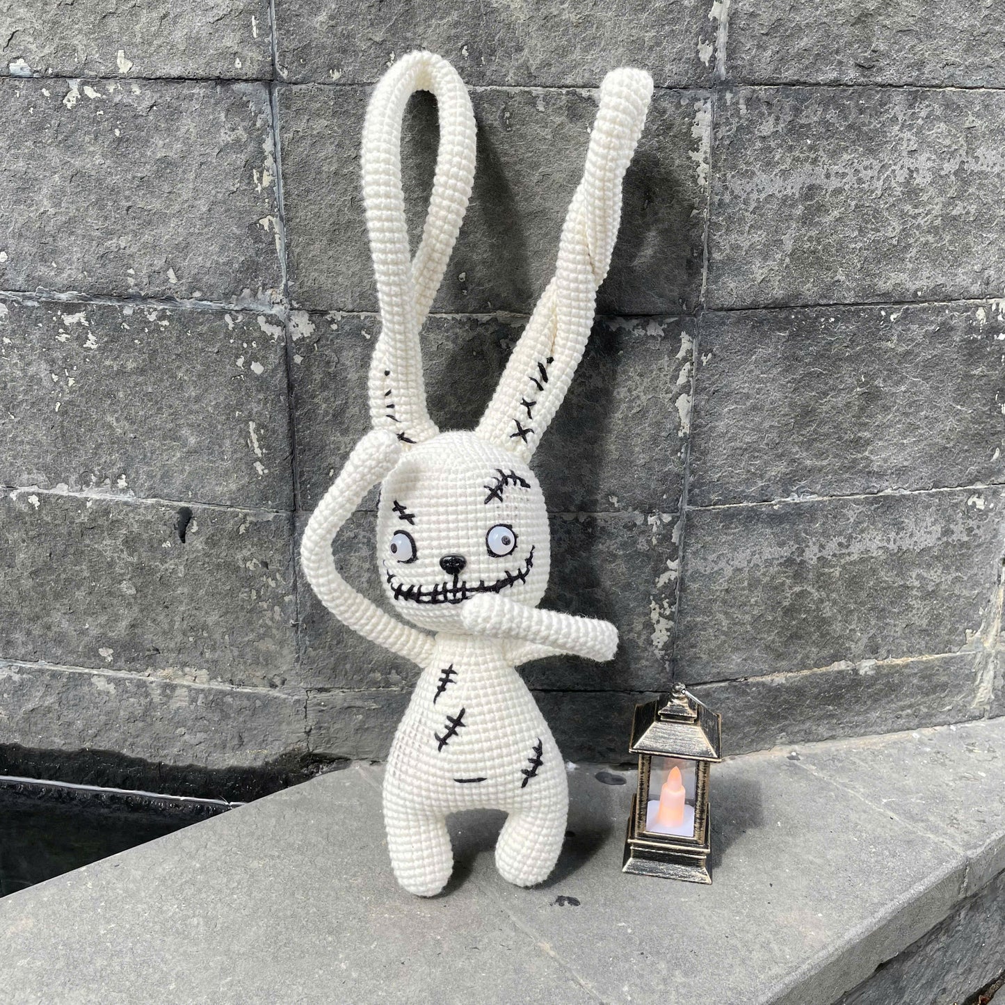 Handmade Crochet Creepy Bunny Plush