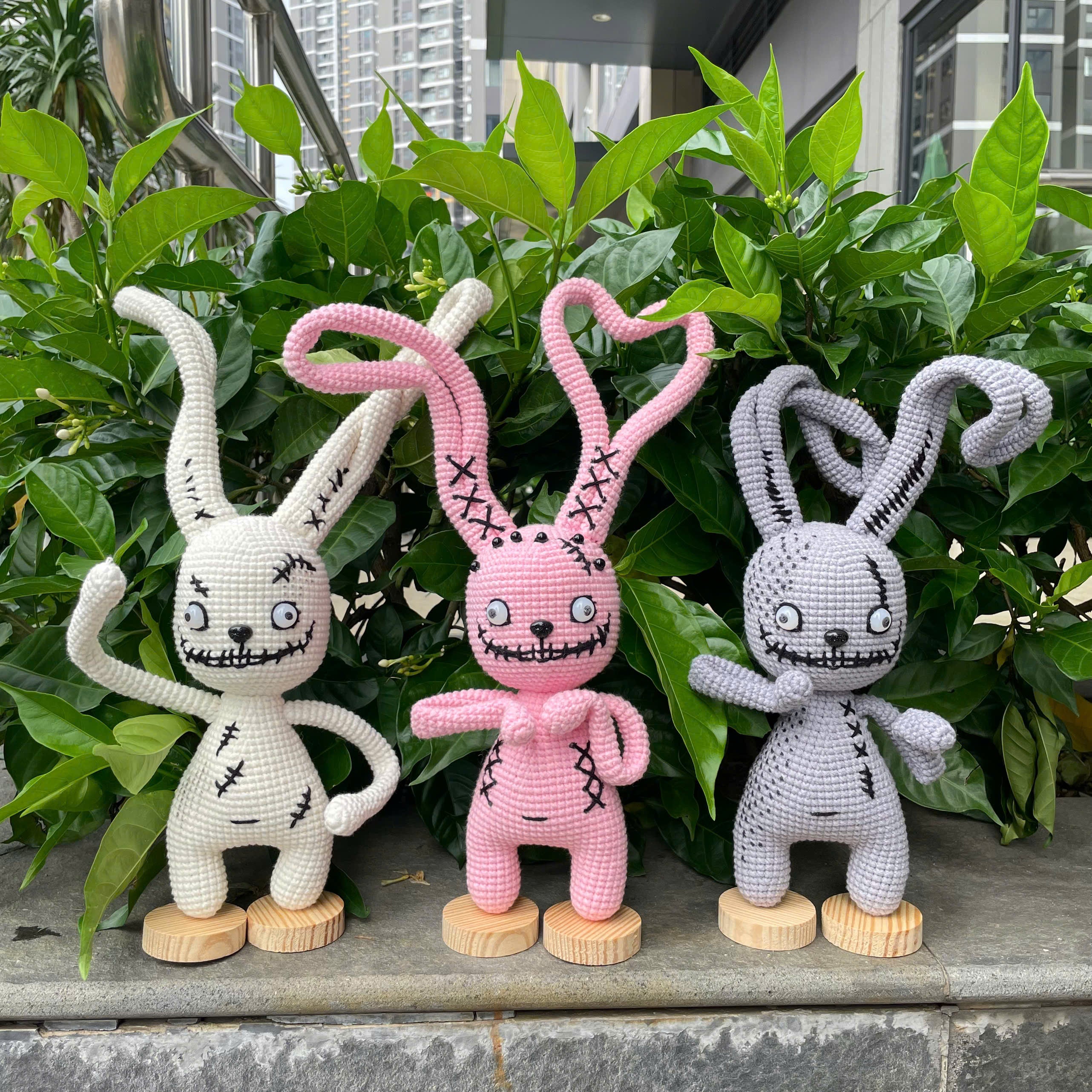 Handmade Crochet Creepy Bunny Plush