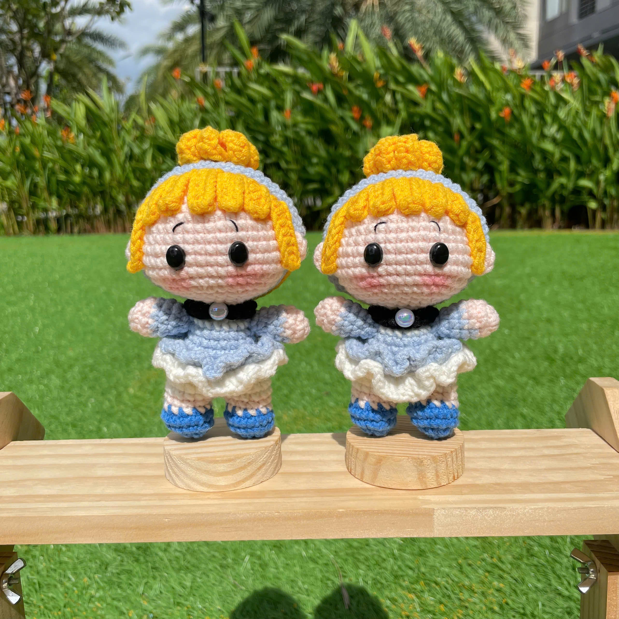 Handmade Crochet Beauty and the Beast Belle Princess Keychain