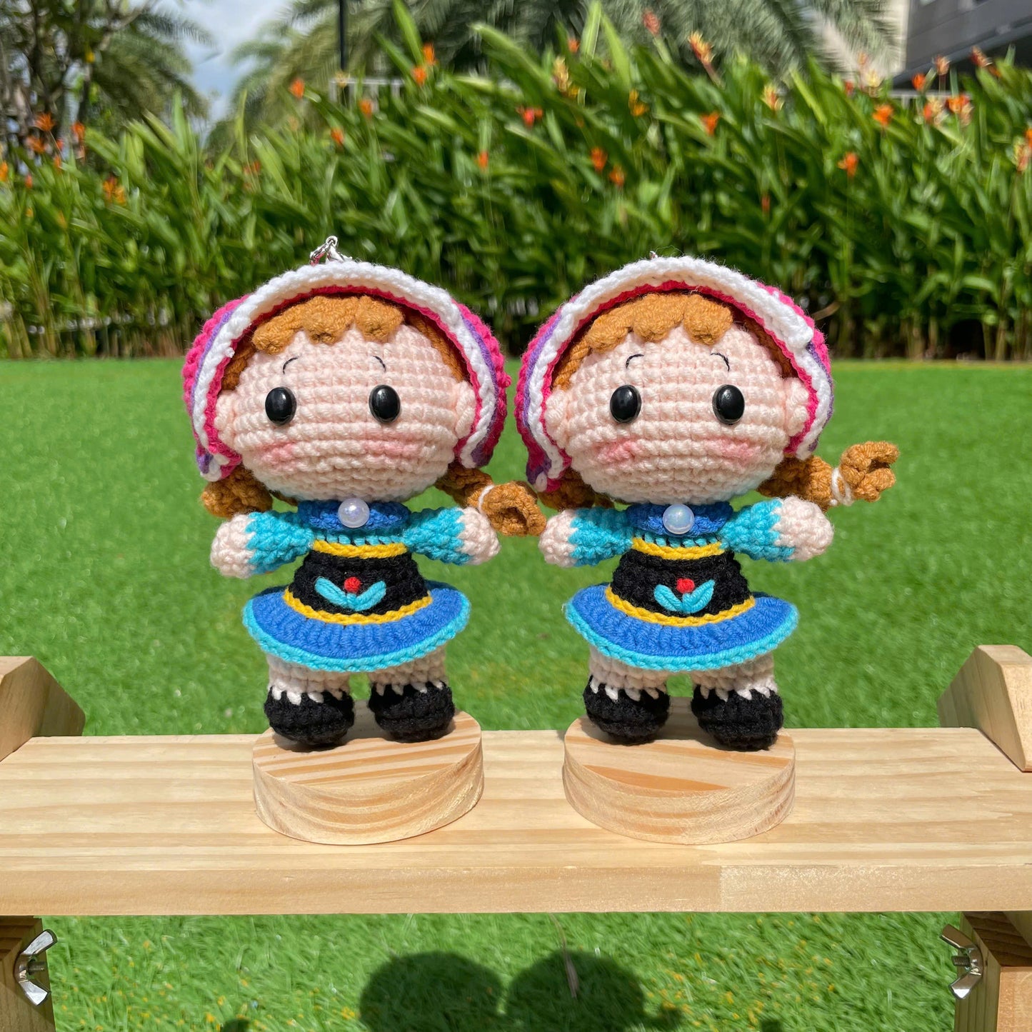 Handmade Crochet Elsa Frozen Queen Keychain