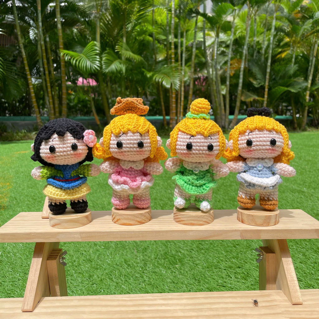 Handmade Crochet Beauty and the Beast Belle Princess Keychain