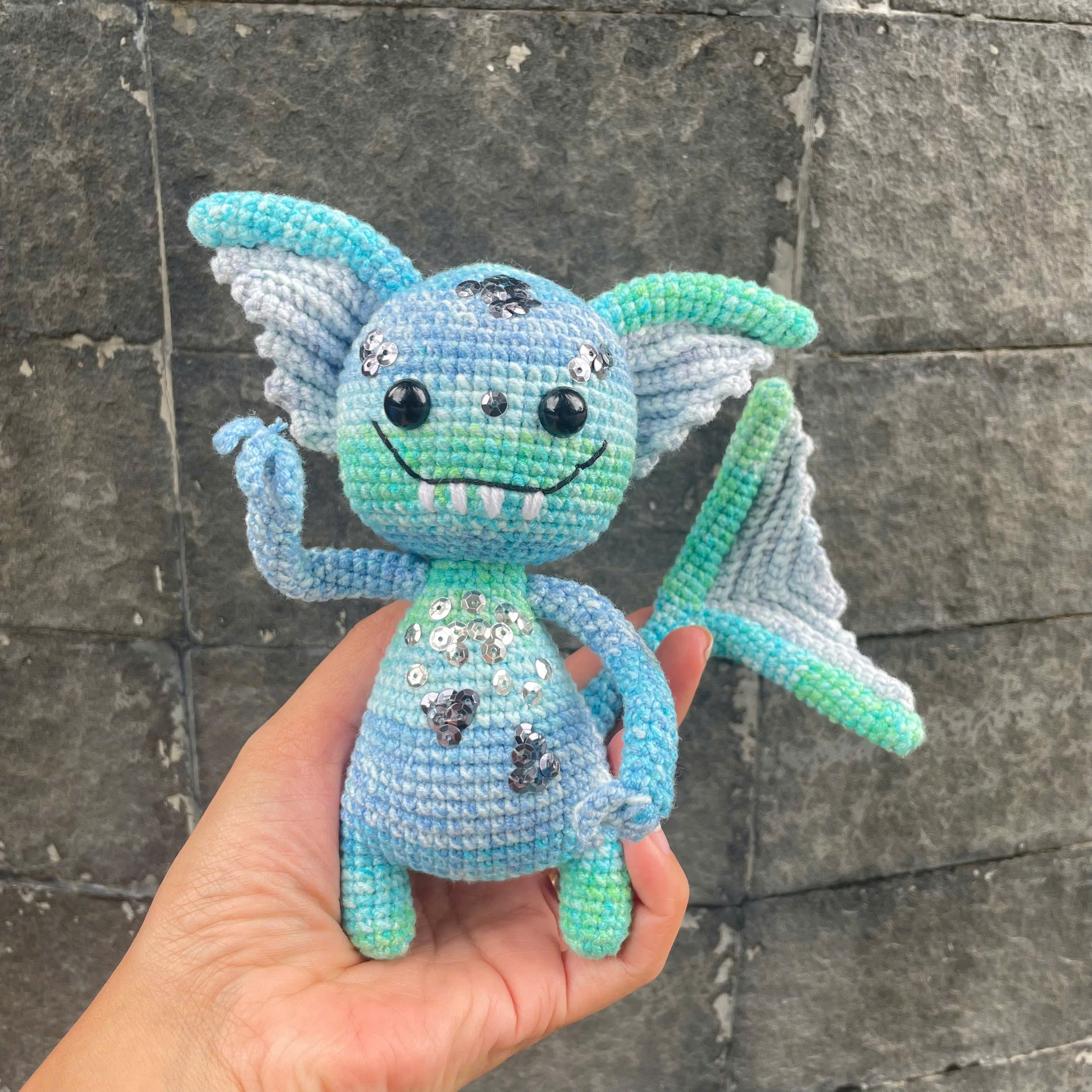 Handmade Crochet Halloween Spooky Mermaid Doll