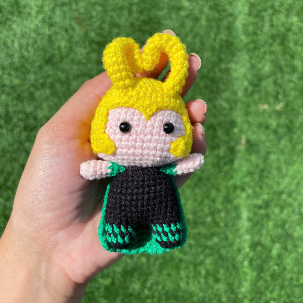 Handmade Crochet Captain America Superhero Small Keychain