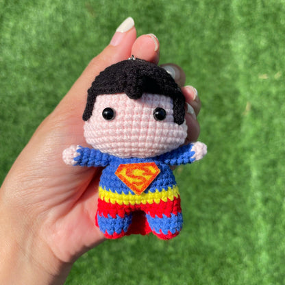 Handmade Crochet Black Panther Superhero Small Keychain