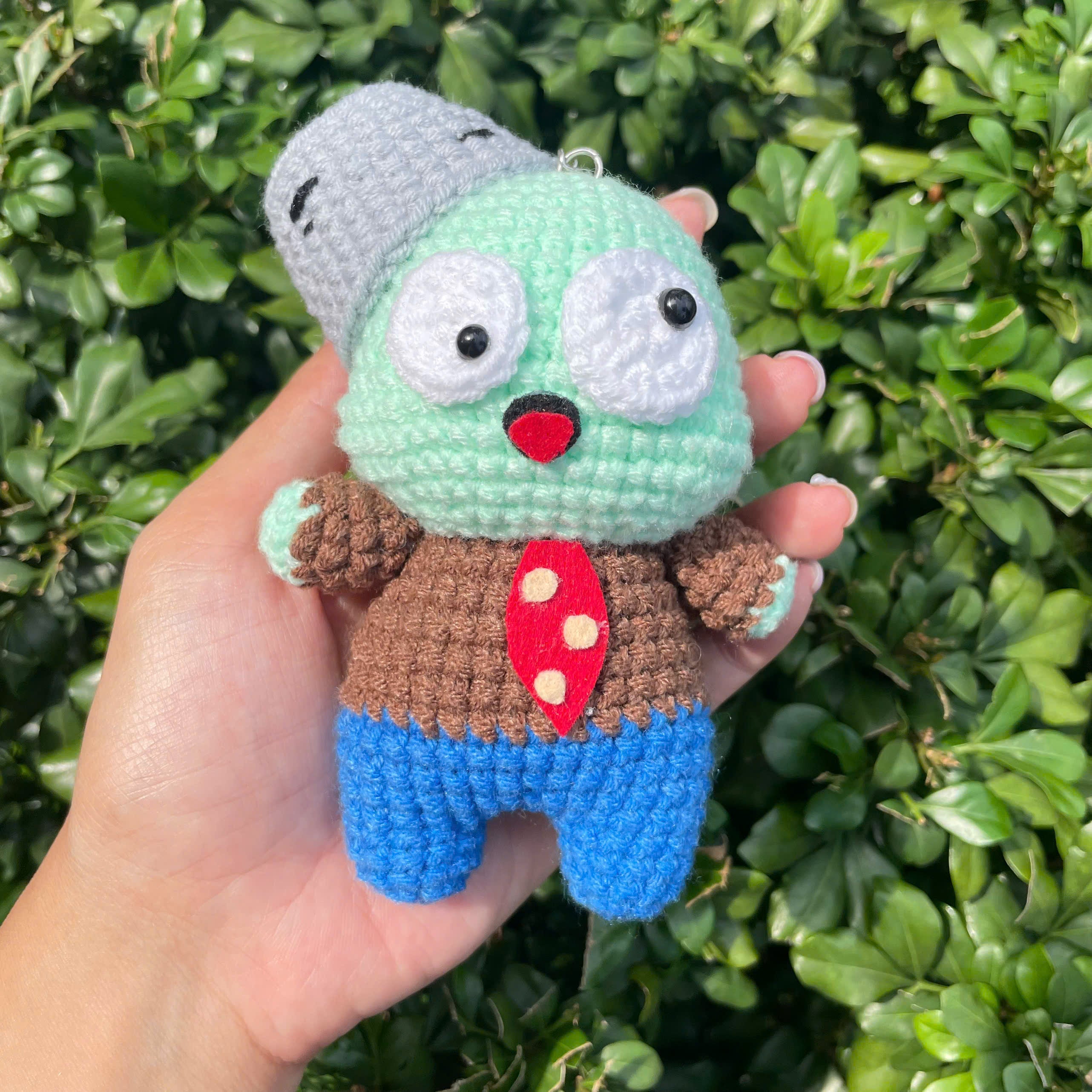 Handmade Crochet Zombie Keychain