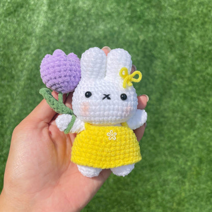 Handmade Crochet Miffy Bunny Keychain