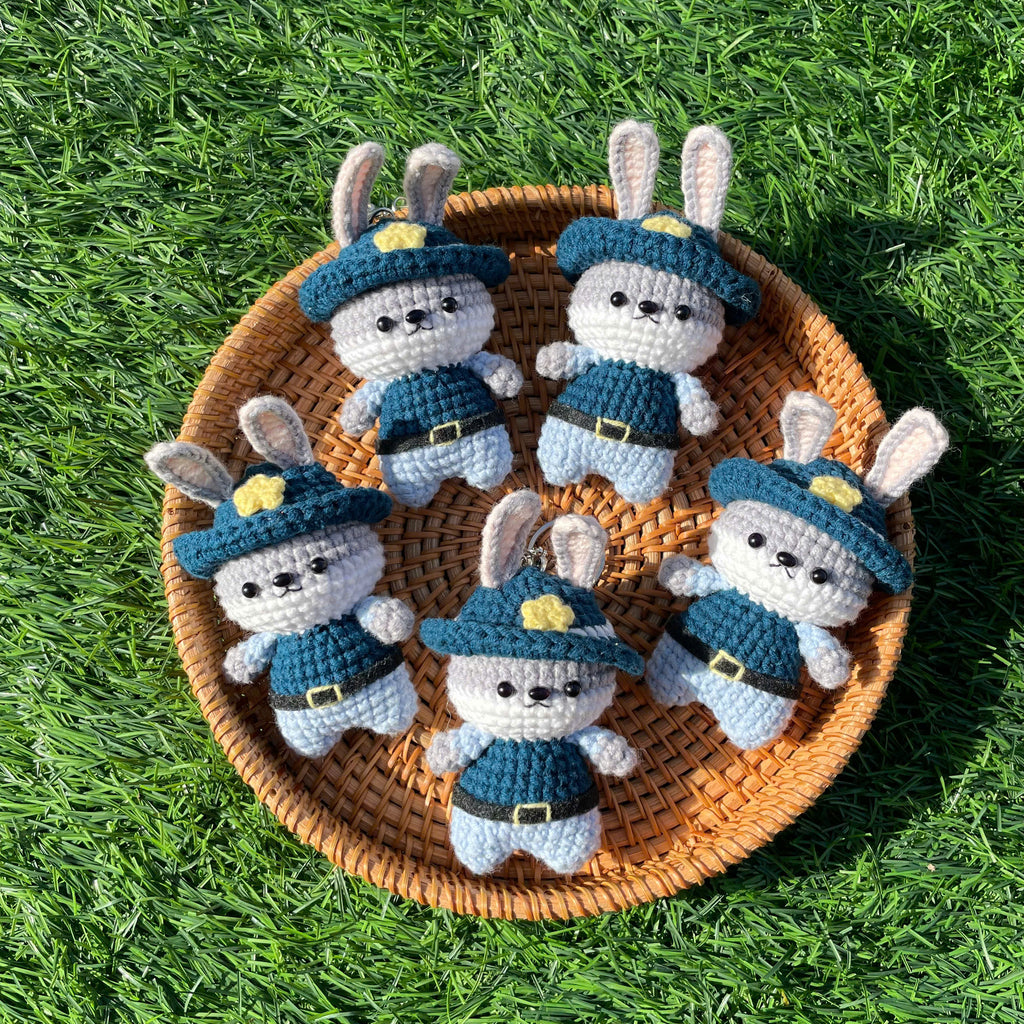 Handmade Crochet Zootopia Nick & Judy Keychain