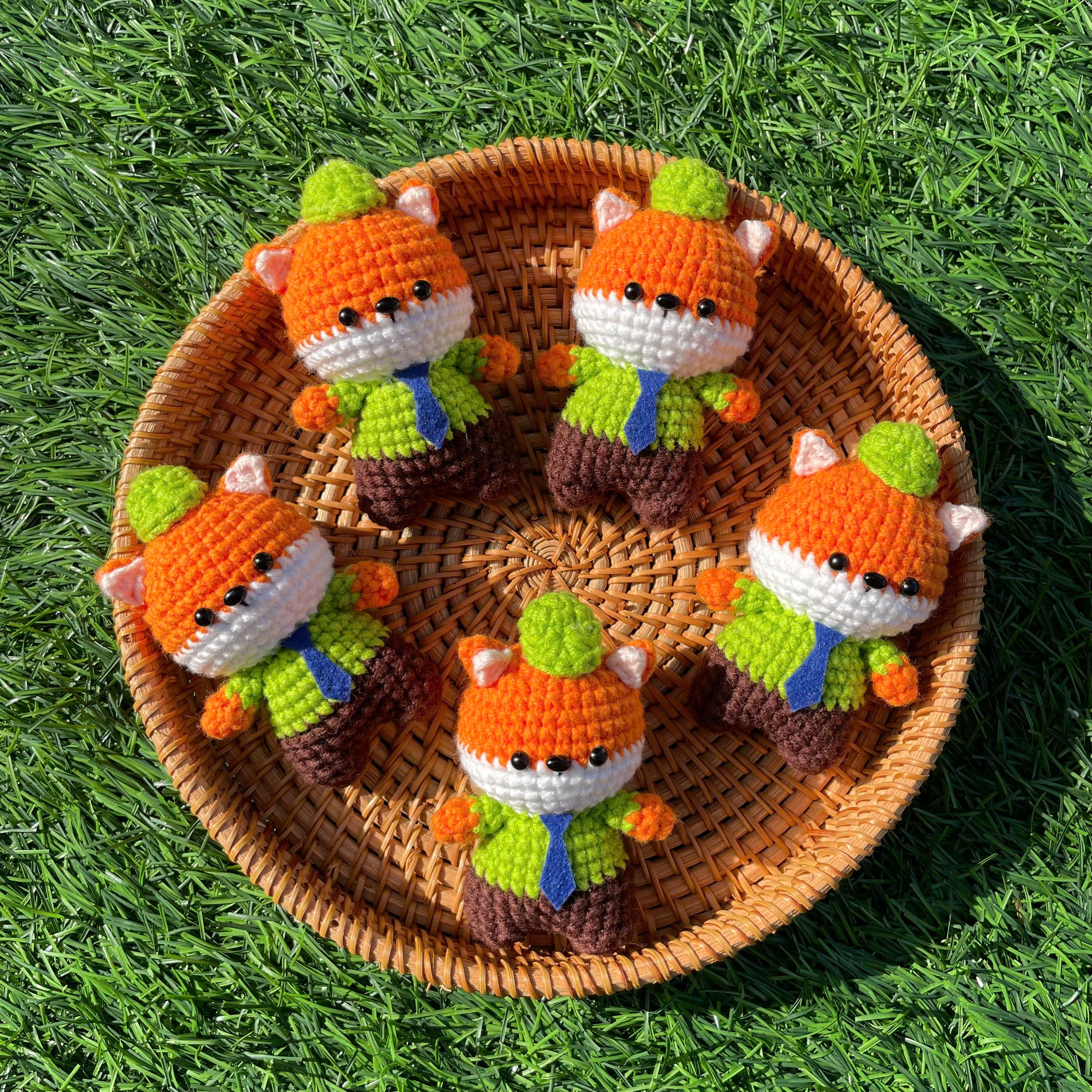 Handmade Crochet Zootopia Nick & Judy Keychain