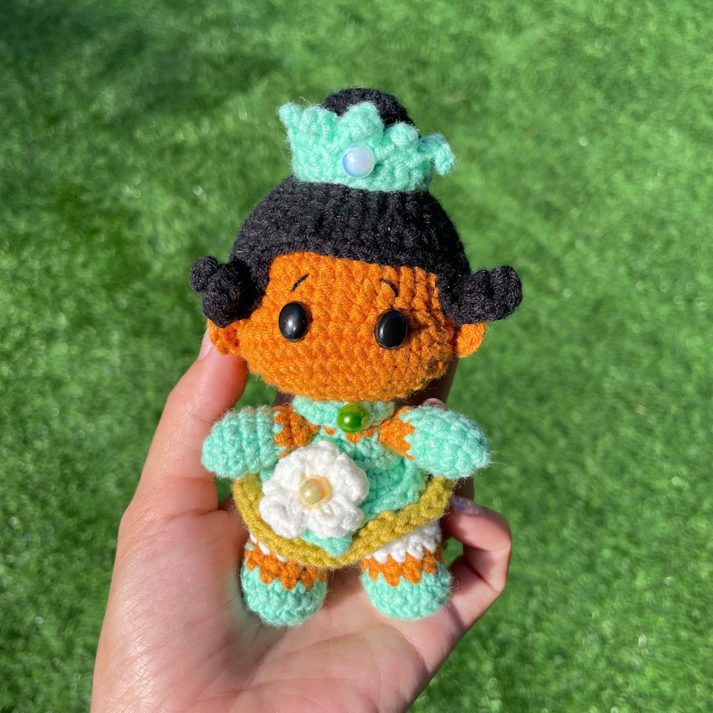 Handmade Crochet Aurora Princess Sleeping Beauty Keychain