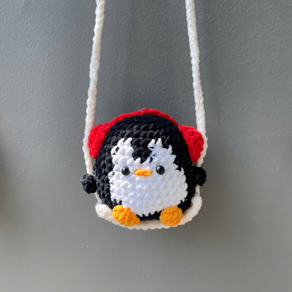 Handmade Crochet Christmas Snowman Car Hanging