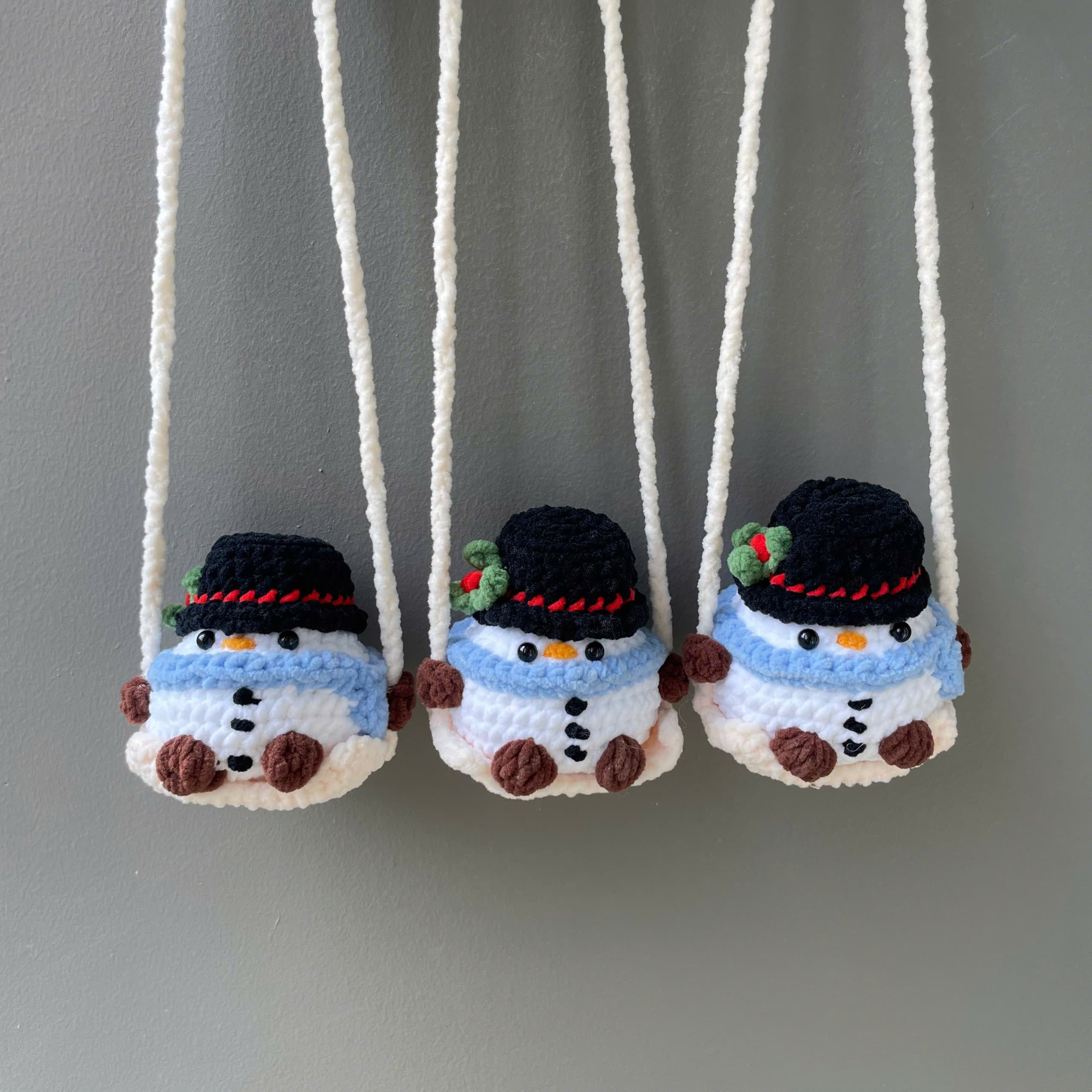 Handmade Crochet Christmas Tree Car Hanging