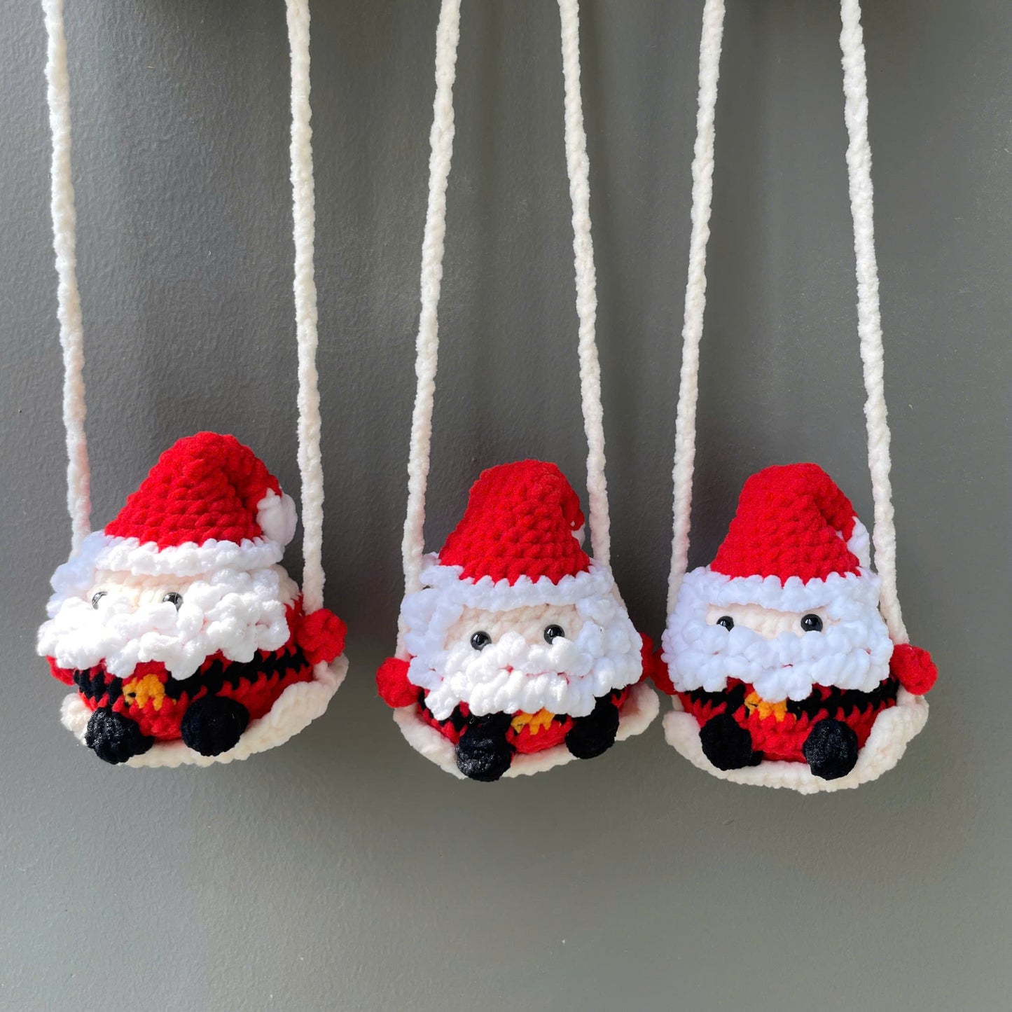 Handmade Crochet Christmas Penguin Car Hanging