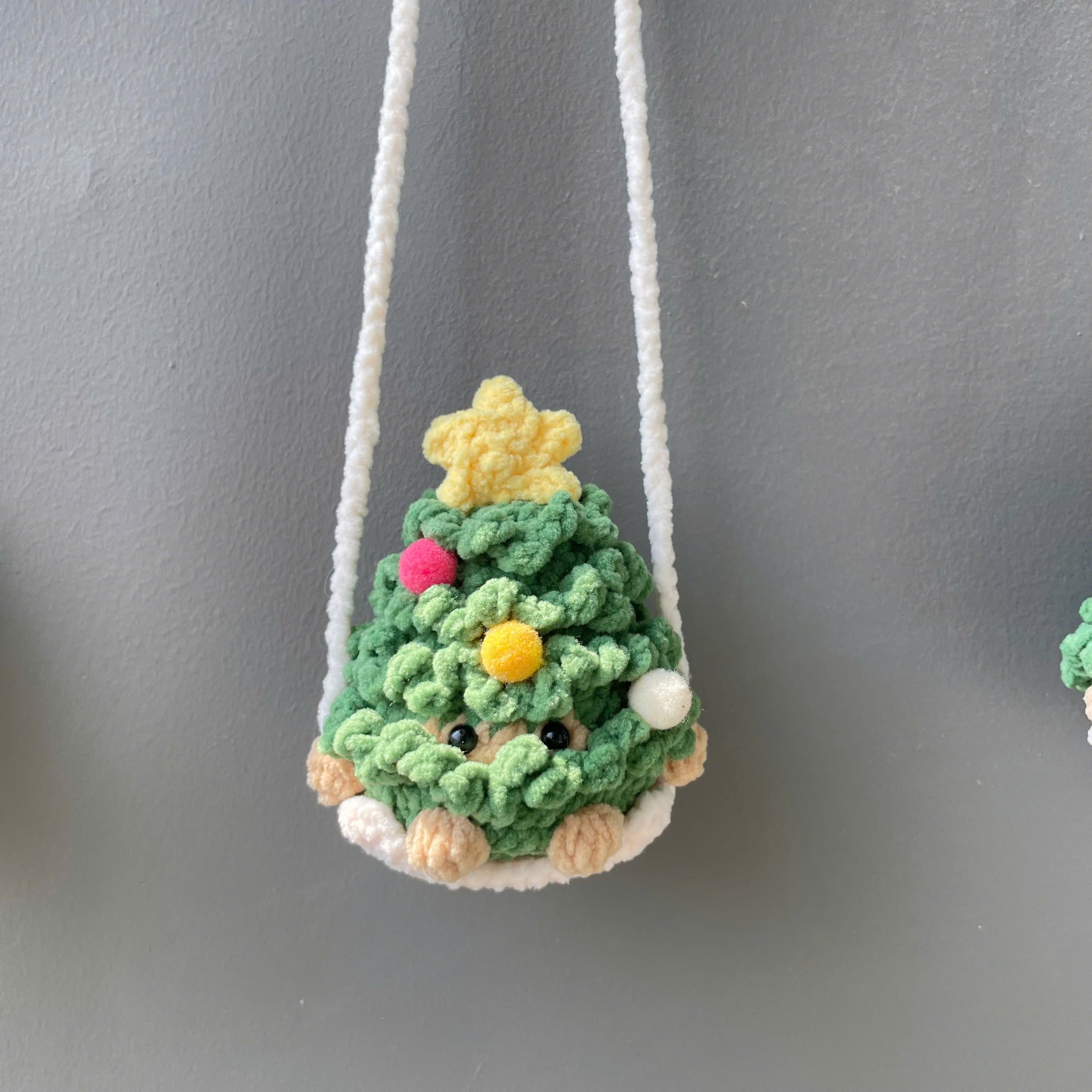 Handmade Crochet Christmas Tree Car Hanging