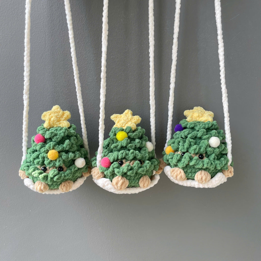 Handmade Crochet Christmas Tree Car Hanging