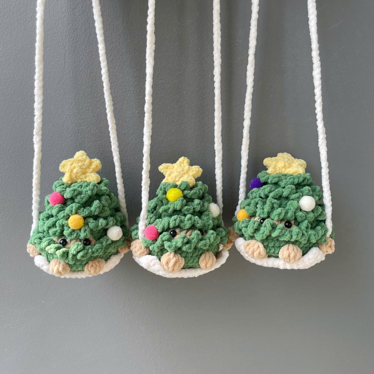 Handmade Crochet Christmas Penguin Car Hanging