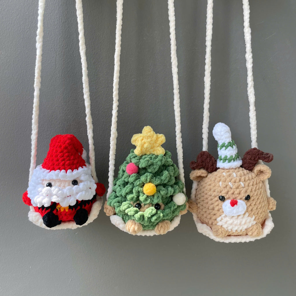 Handmade Crochet Christmas Tree Car Hanging