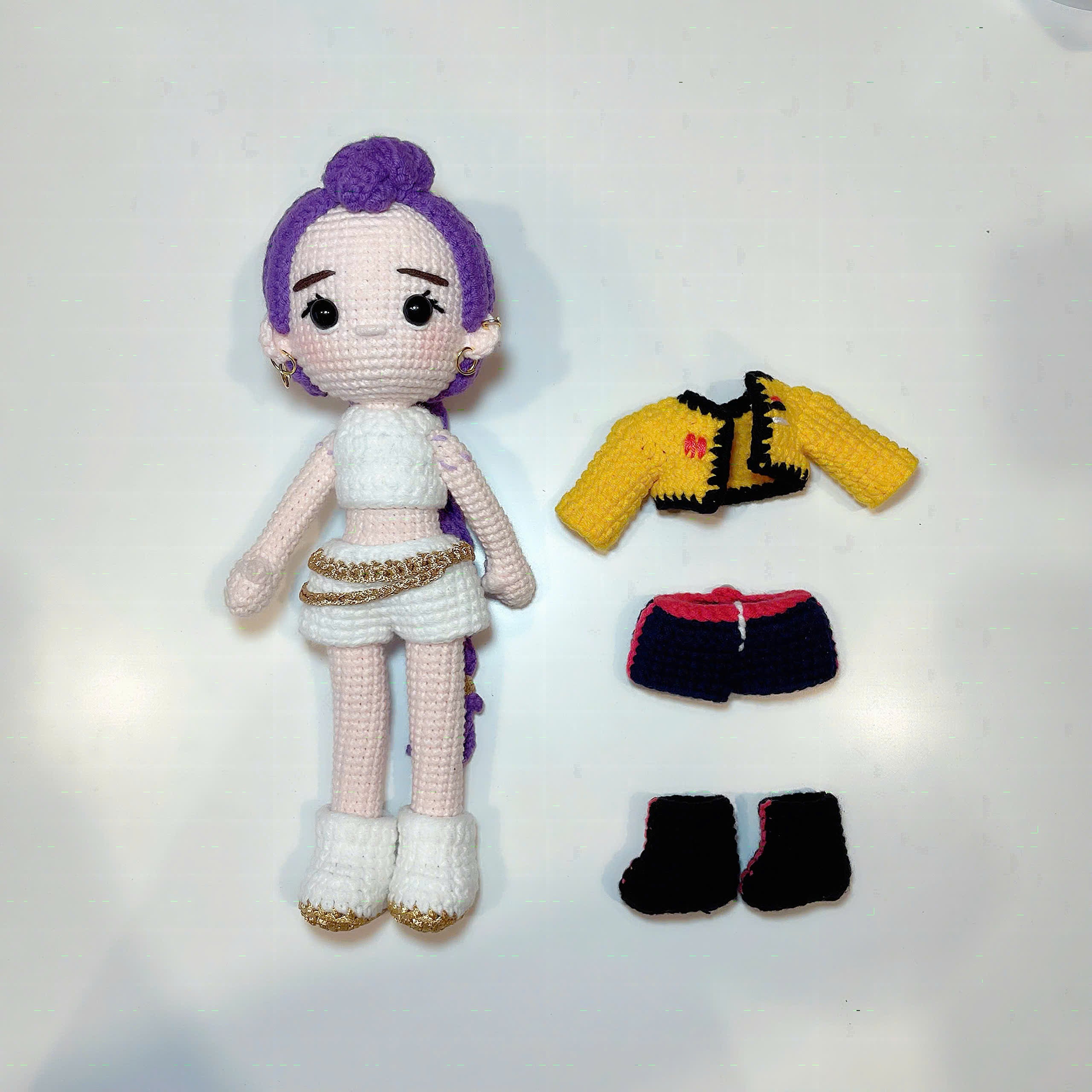 Handmade Crochet Huntrix Doll, KPop Demon Hunters