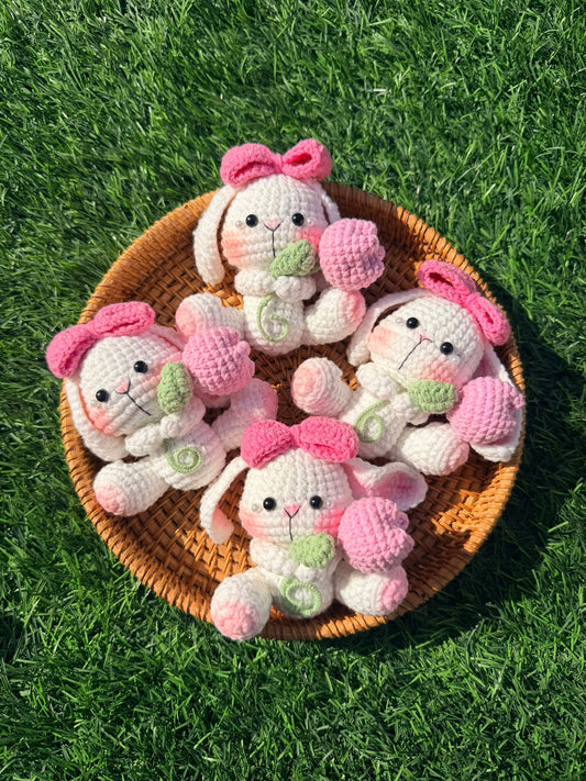 Handmade Crochet Bunny Rabbit Keychain