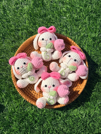 Handmade Crochet Bunny Rabbit Keychain