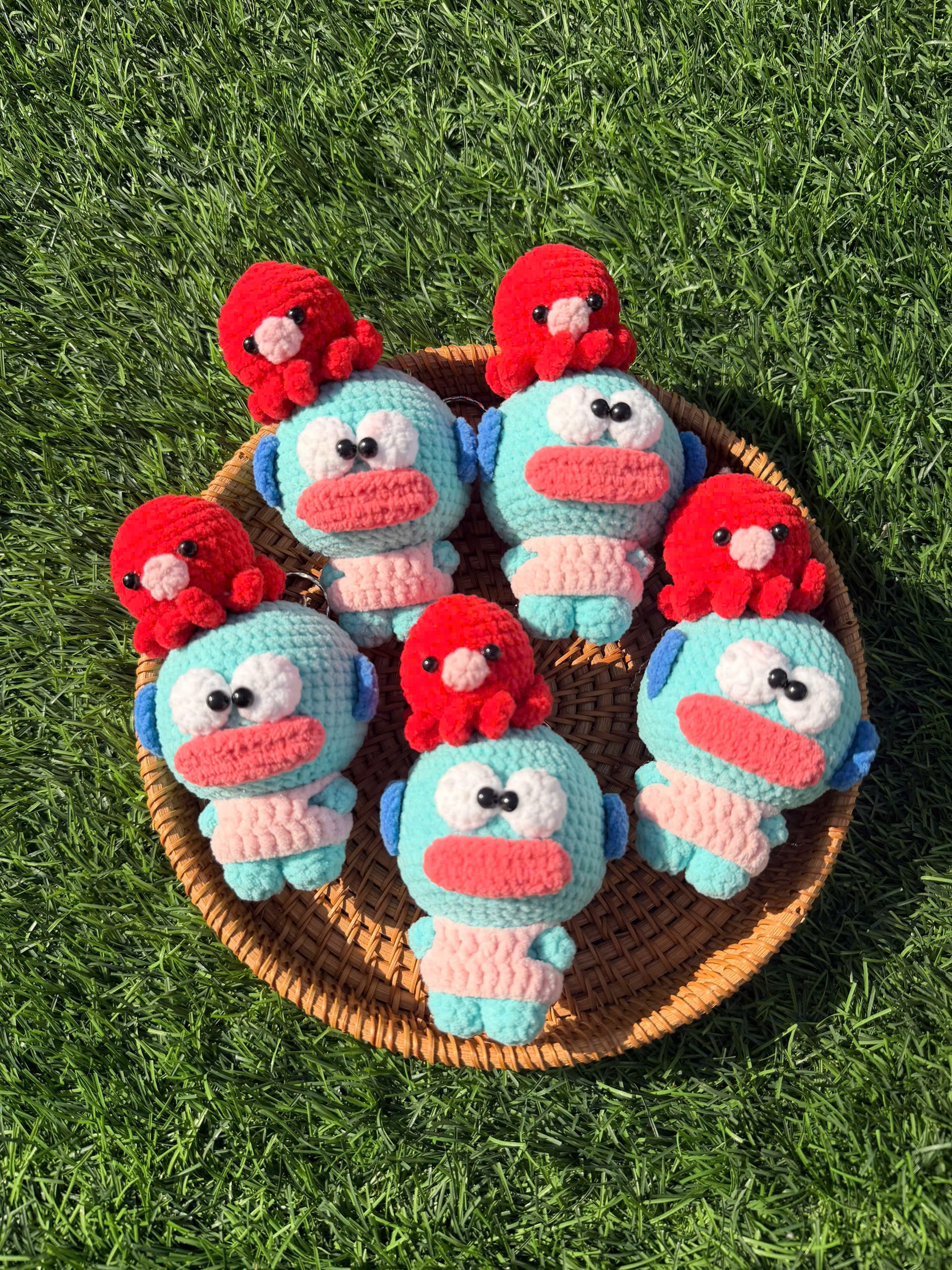 Handmade Crochet Hangyodon Keychain