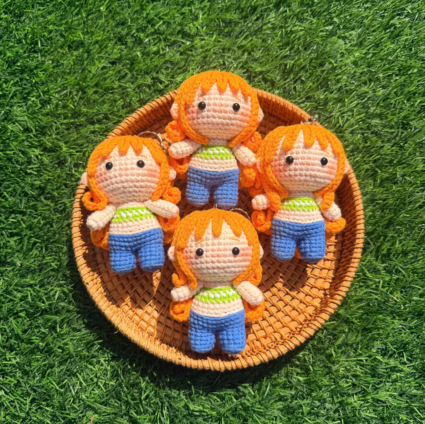 Handmade Crochet One Piece Keychain - Luffy, Naomi, Zoro, Sanji, Boa, Usopp, Chopper, Gear5