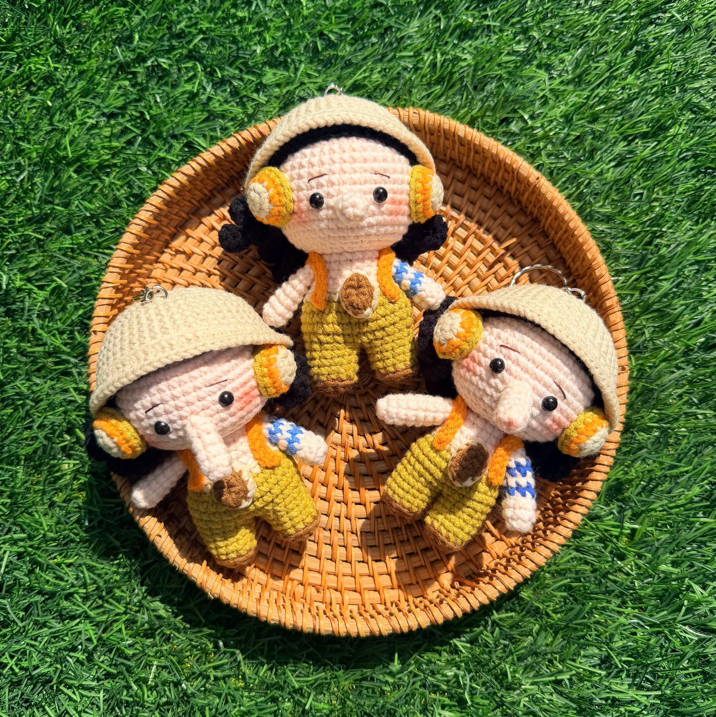 Handmade Crochet One Piece Keychain - Luffy, Naomi, Zoro, Sanji, Boa, Usopp, Chopper, Gear5