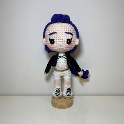Handmade Crochet Huntrix Doll, KPop Demon Hunters (Small doll version)