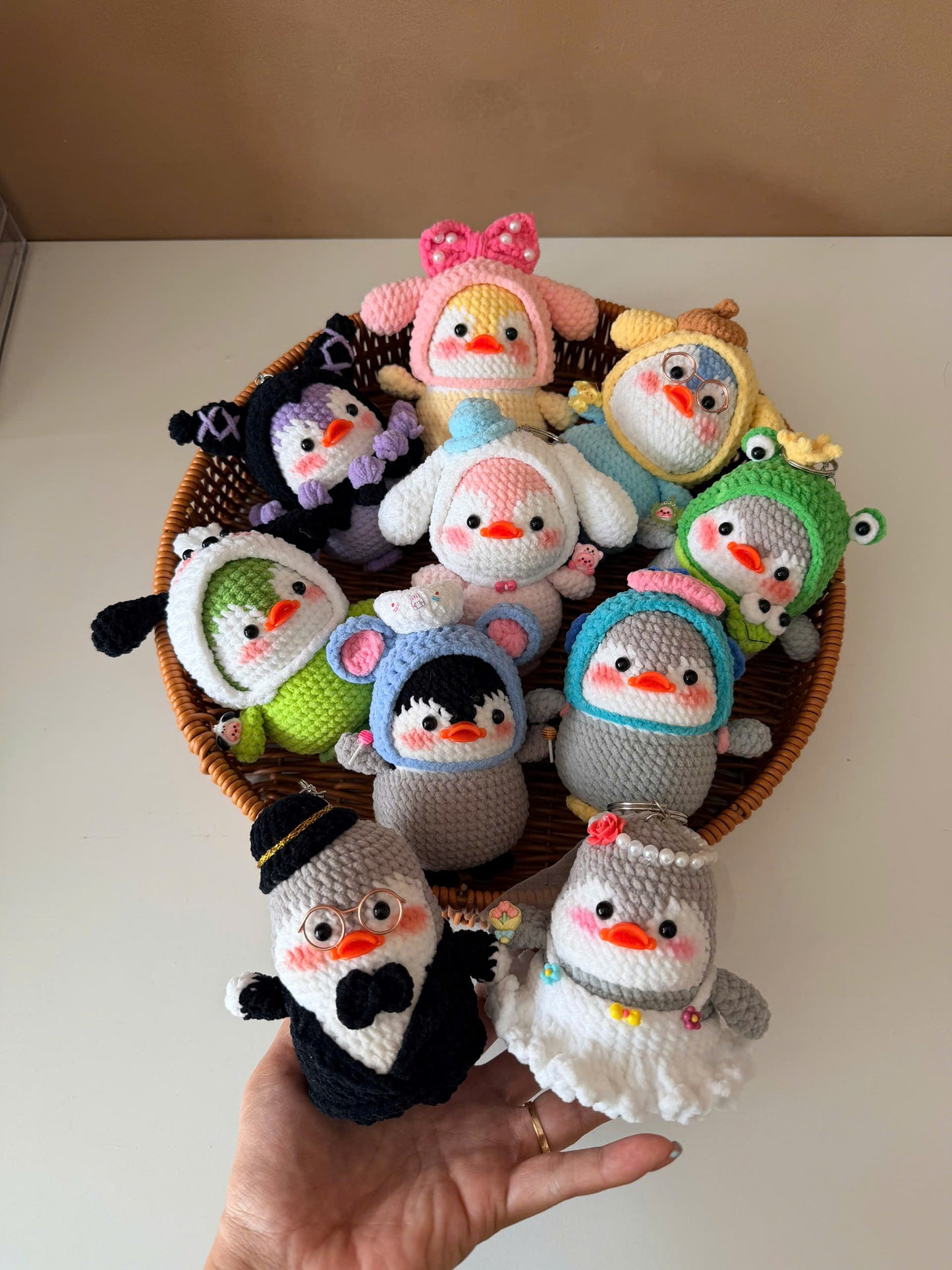 Handmade Crochet Penguin Cosplay Sanrio Keychain