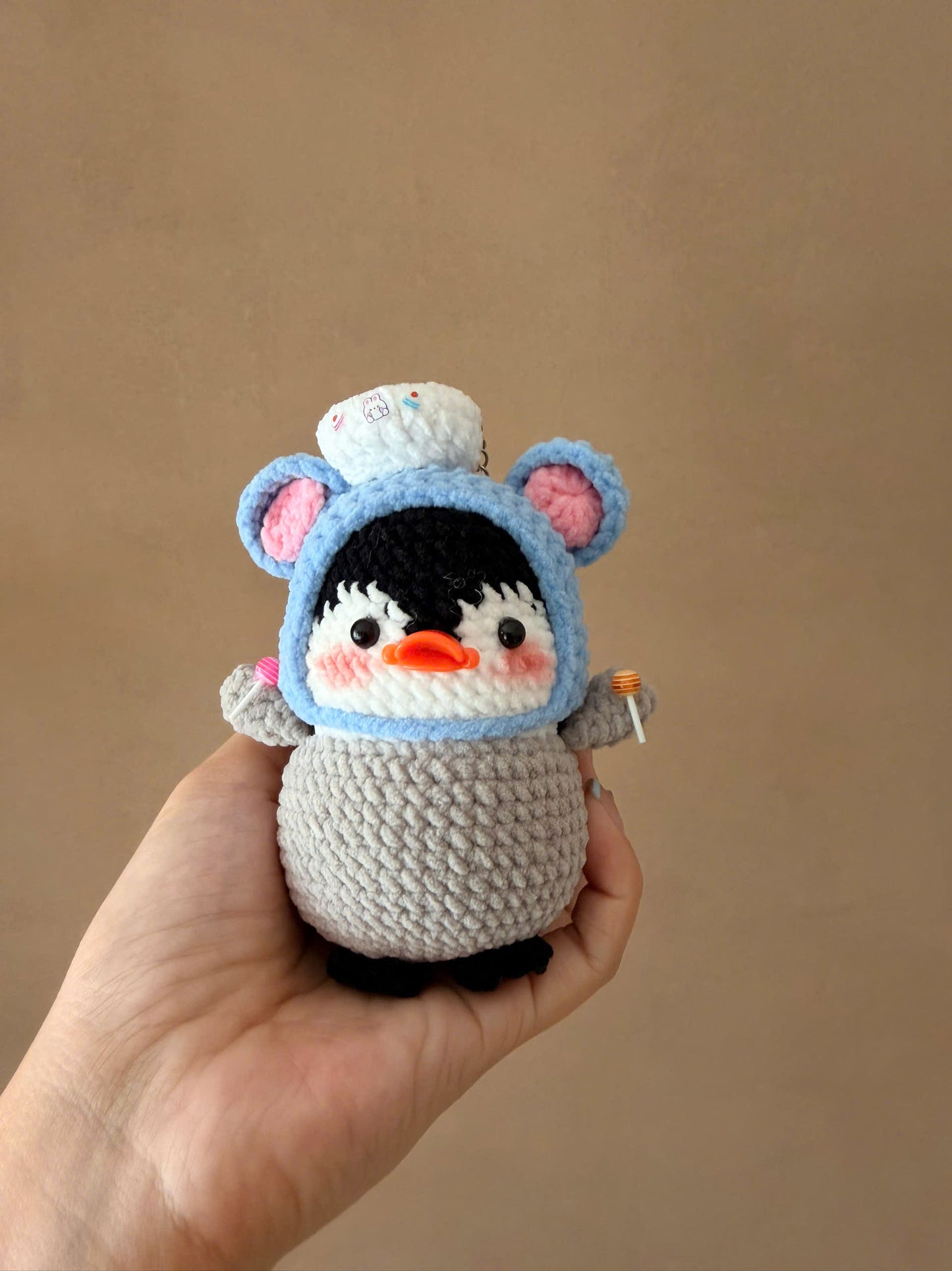 Handmade Crochet Penguin Cosplay Sanrio Keychain