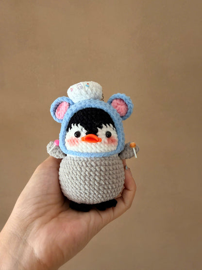 Handmade Crochet Penguin Cosplay Sanrio Keychain