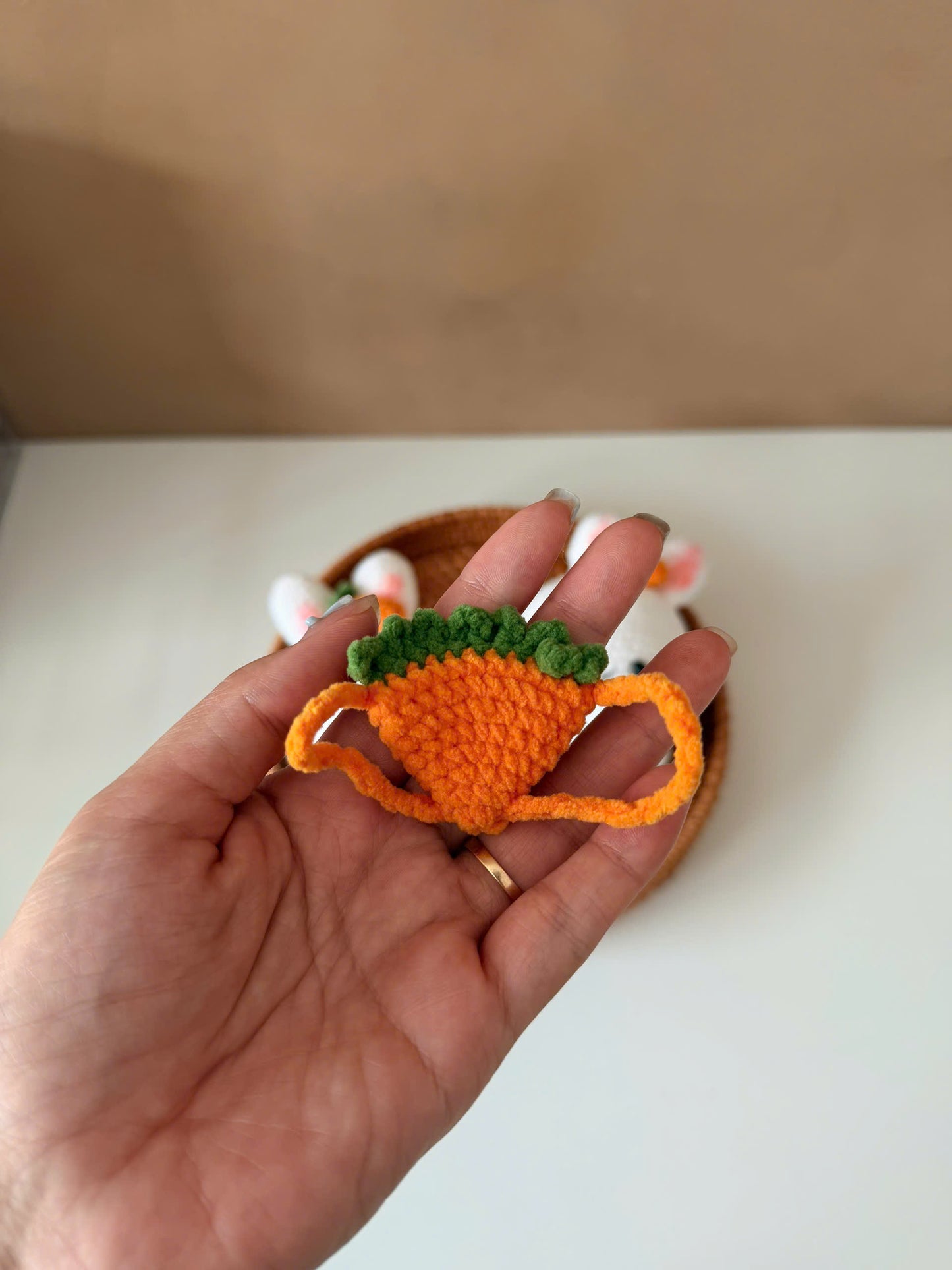Handmade Crochet Bunny Keychain