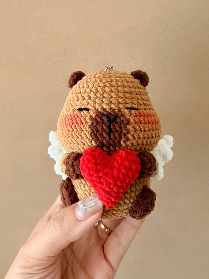 Handmade Crochet Capybara Keychain