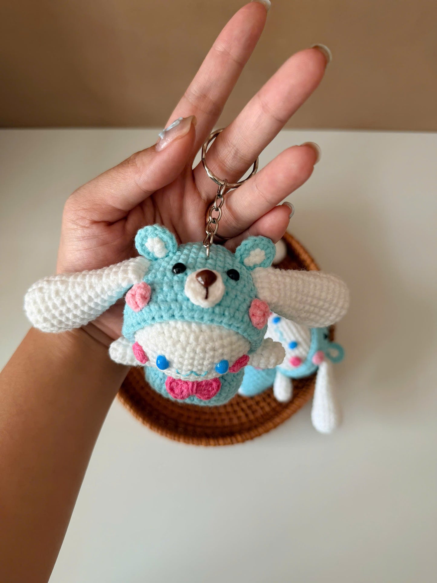 Handmade Crochet Cinnamoroll Keychain