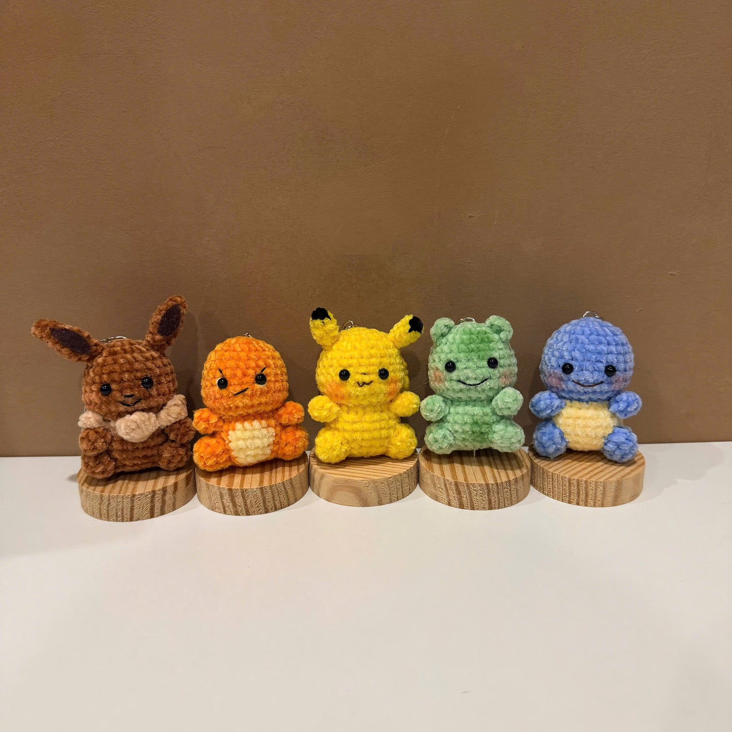 Handmade Crochet Pokemon Keychain Set