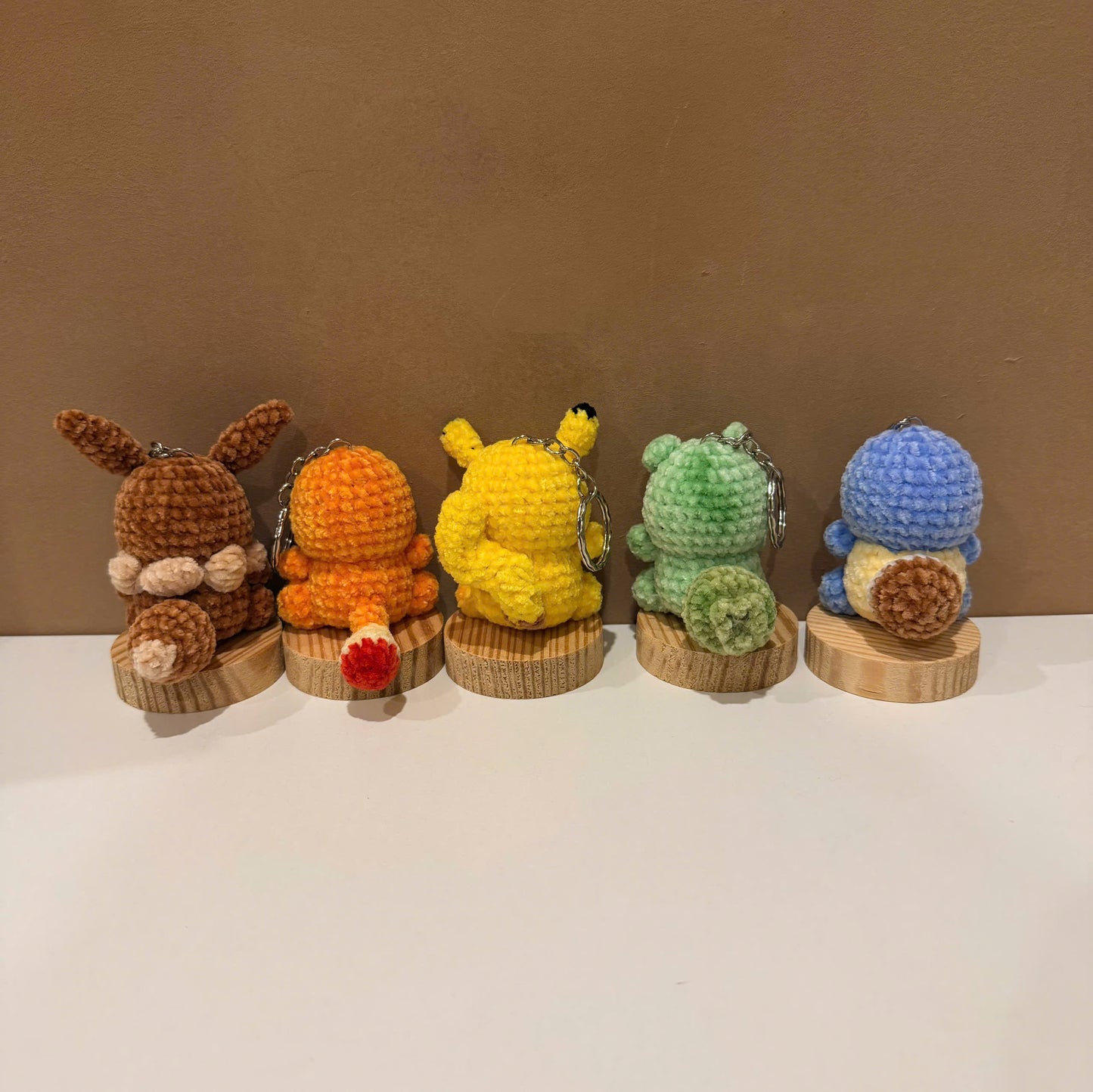 Handmade Crochet Pokemon Keychain Set