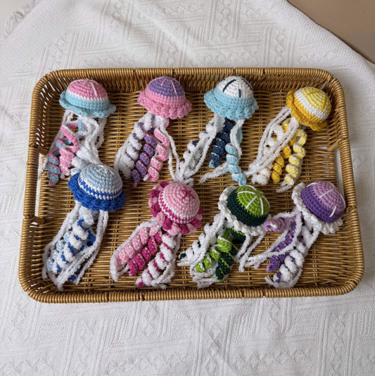 Handmade Crochet Jellyfish Keychain