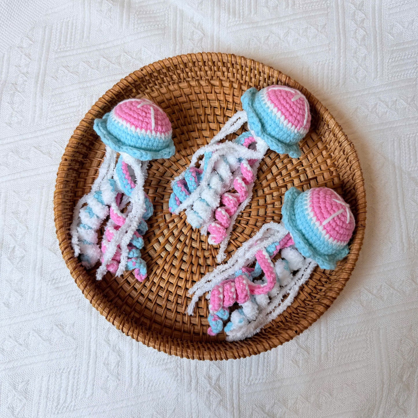 Handmade Crochet Jellyfish Keychain