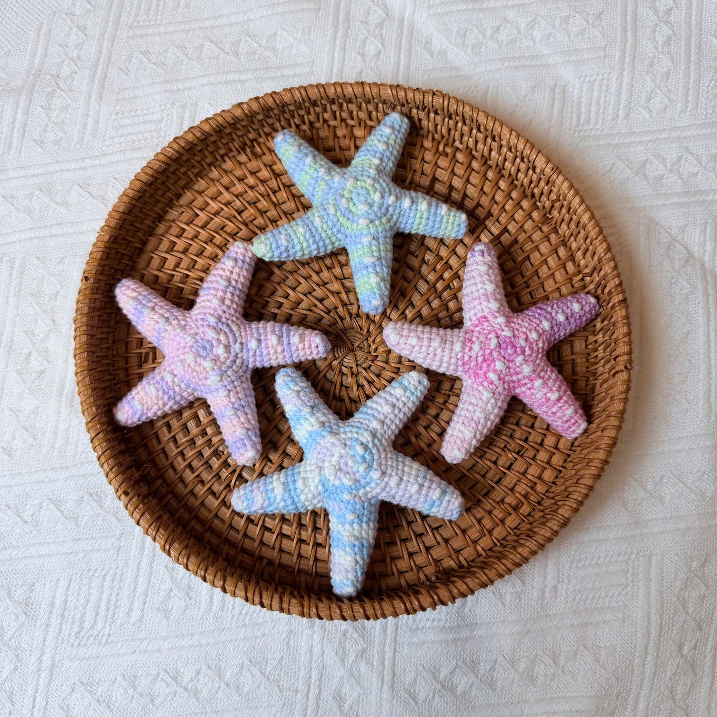 Handmade Crochet Starfish Keychain