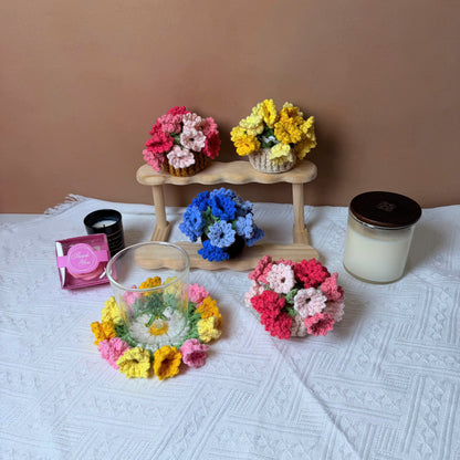 Handmade Crochet Flower Pot Coaster - Lily of the Valley