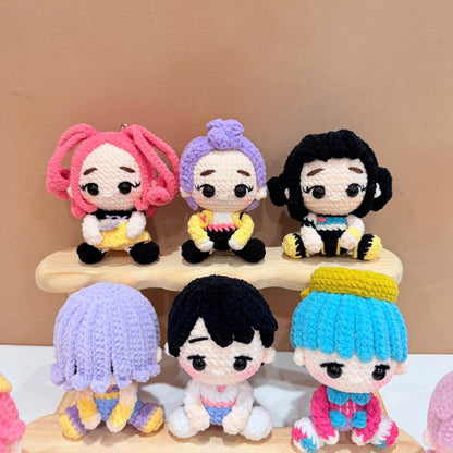 Handmade Crochet Kpop Demon Hunters Keychain - HUNTRIX & SAJA BOYS
