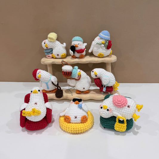 Handmade Crochet Lazy Duck Keychain